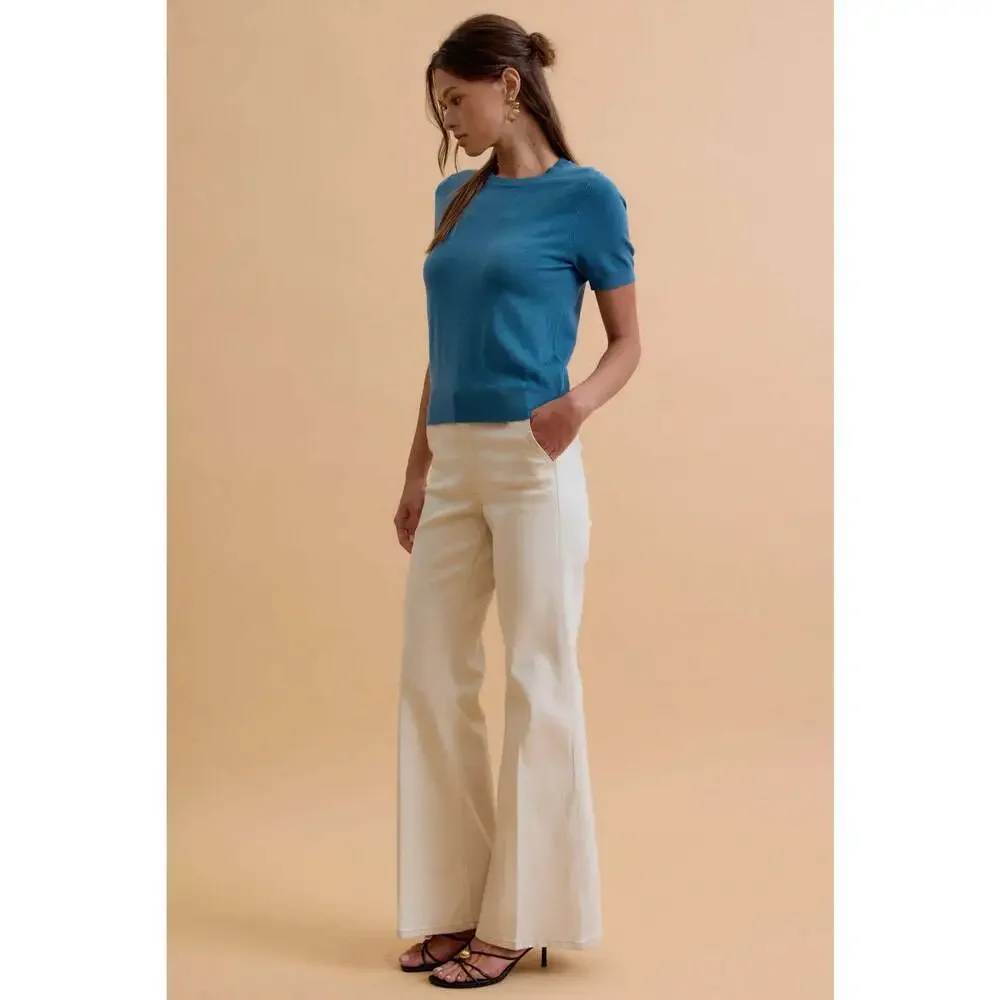 Essential Short Sleeve Sweater Top